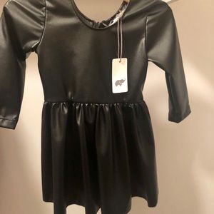 Monica & Andy vegan black “leather” dress